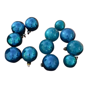 Vintage Blue Mercury Glass Christmas Ornaments- 12 Ornaments
