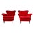 1940s Red Velvet Danish Lounge Chairs - Set of 2 For Sale