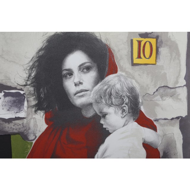 Woman in Red with Child Sandu Liberman Romanian/Israeli (1923–1977) Date: circa 1970 Lithograph, signed in pencil Image...