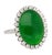 Antique Jadeite Jade & Diamond Halo Platinum 900 Statement Ring, Size 6 For Sale - Image 4 of 8