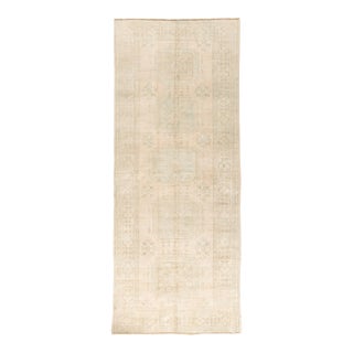 Vintage Circa 1940 Subdued Turkish Oushak Runner 4'7 X 11'3 For Sale