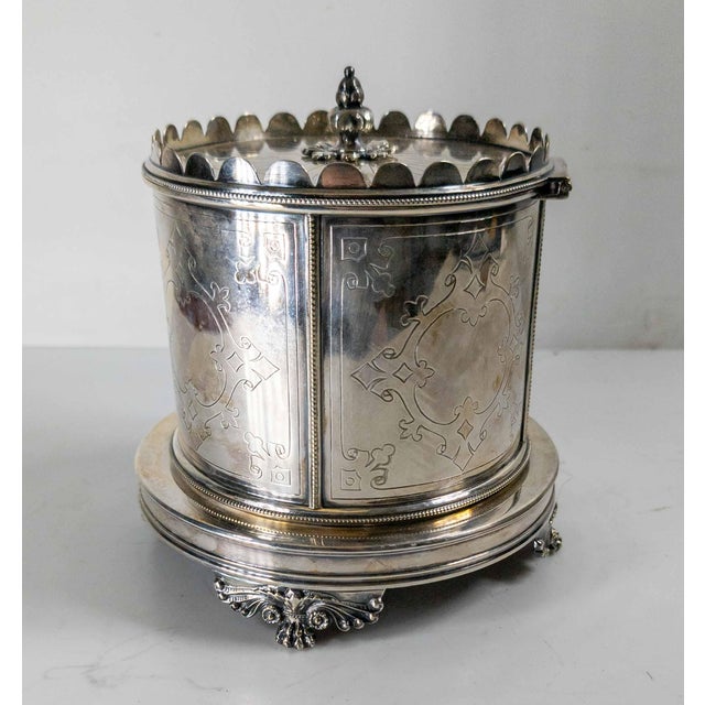 19th Century English Sheffield Silverplate Biscuit Jar For Sale - Image 10 of 15