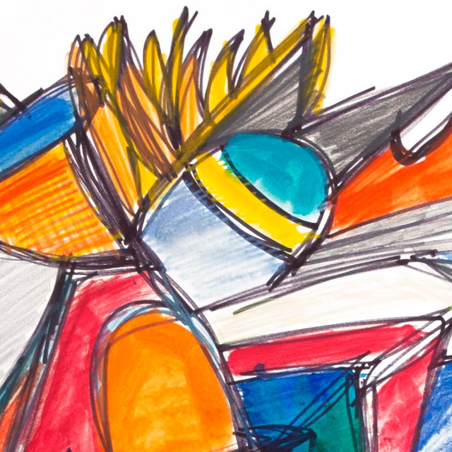 2010s Chaos — Abstract Expressionist Drawing, Oil Markers and Acrylics on Paper, 18 × 24 In For Sale - Image 5 of 7