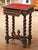 Brown 19th Century French Louis XIII Carved Walnut Side Table With Velvet Top For Sale - Image 8 of 15