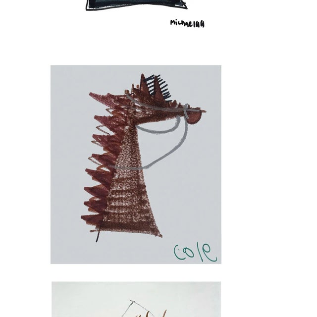 Outsider Art “Horses Together” Giclee Print For Sale In Monterey, CA - Image 6 of 10