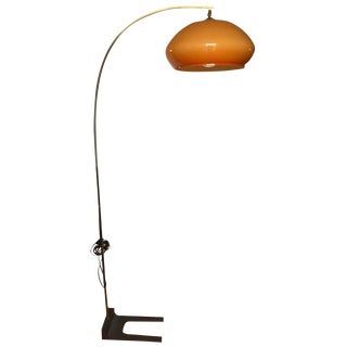Mid-Century Modern Brass Arc Floor Lamp For Sale