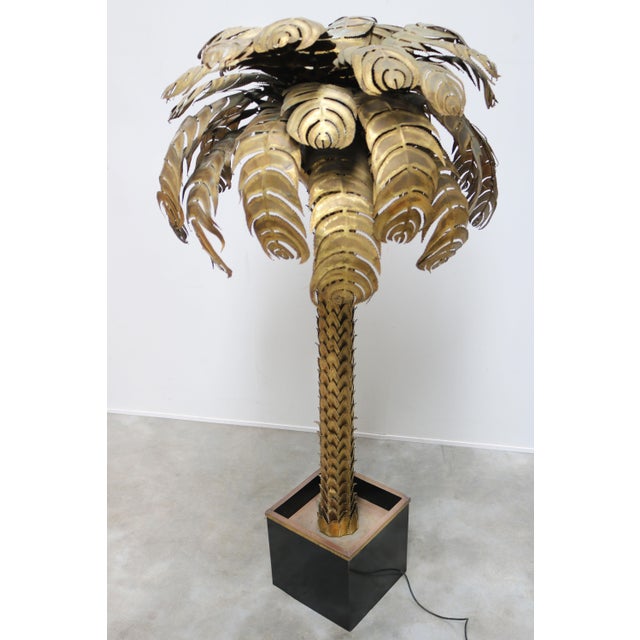 Large Vintage Palm Floor Lamp by Christian Techoueyres for Maison Jansen, 1970 For Sale - Image 10 of 17