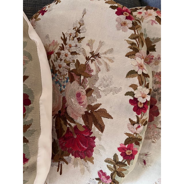 Textile A Set of Four Antique Aubusson Pillows For Sale - Image 7 of 9
