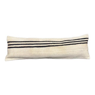 Turkish Hemp Pillow Cushion Natural Beige Black Cushion Cover 14x45 For Sale