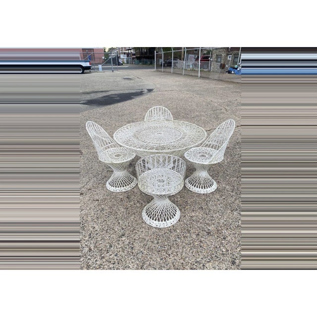 Late 20th Century Russell Woodard Spun Fiberglass Mid Century Modern Patio Dining Set - 5 Piece Set For Sale - Image 13 of 13