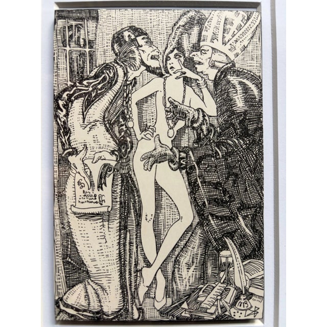 Early 20th Century Relief Prints of Figural Illustrations From "Candide" After Mahlon Blaine, 1930 For Sale - Image 5 of 6