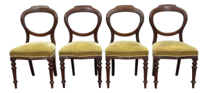 Victorian English Chairs in Mahogany, Set of 4