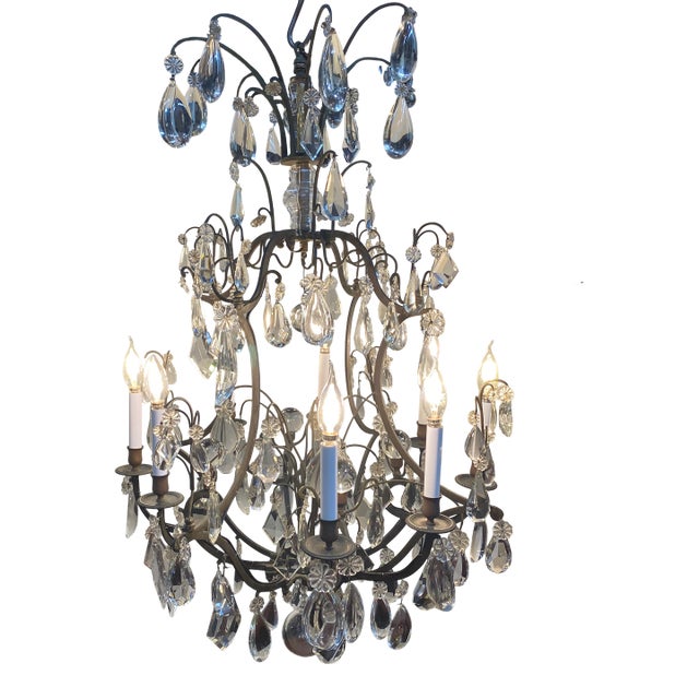 Large - Louis XV Lead Crystal Chandelier. Est. 1764 to 1860, Heavy Baccarat Lead Crystal For Sale