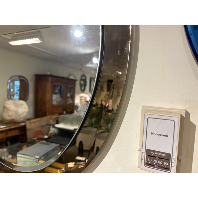 Crystal Arte Mid 20th Century Italian Modern Fontana Arte Inspired Beveled Mirror For Sale - Image 4 of 12