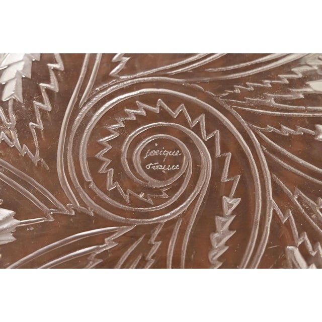 Transparent Lalique "Pinsons" Art Deco Frosted Crystal Glass Bowl, Circa 1930s For Sale - Image 8 of 10