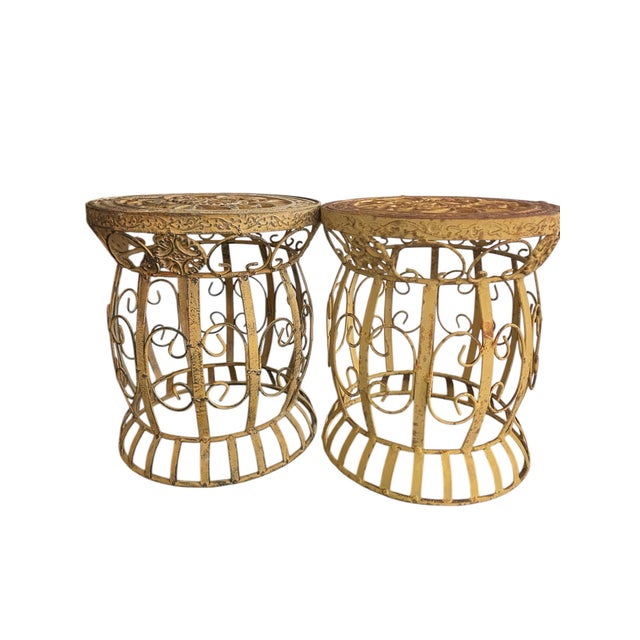 1960s Cast Iron Planters or Stools - Set of 2 For Sale - Image 12 of 12