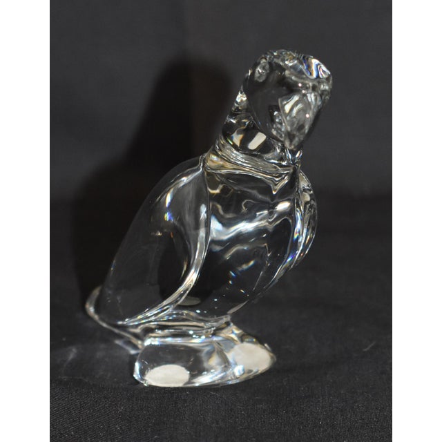 Vintage Baccarat France Clear Crystal Parrot Figurine Signed Art Glass Bird 4" For Sale - Image 13 of 15