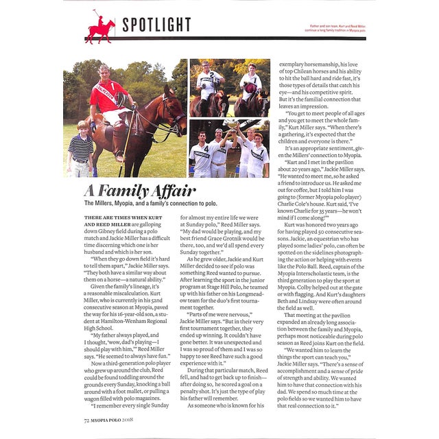 Myopia Polo Magazine 2018 For Sale - Image 4 of 12