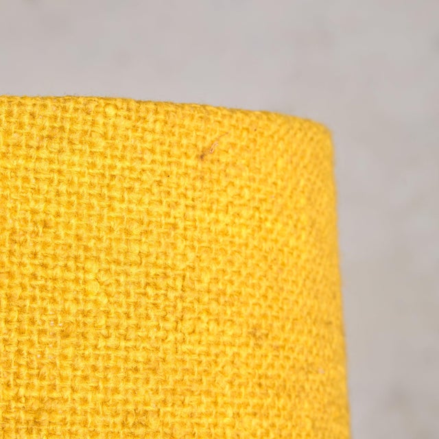 Mid-Century Modern French Abstract Limestone Table Lamp with Yellow Shade by Albert Tormus, 1960s For Sale - Image 3 of 12
