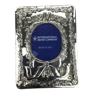 Vintage Silver Plate Holiday Photo Holder