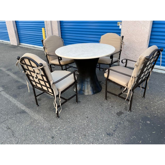 Metal Kreiss Patio Table and Chairs For Sale - Image 7 of 13
