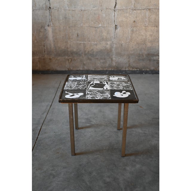 Danish Tile Art Side Table For Sale In New York - Image 6 of 7