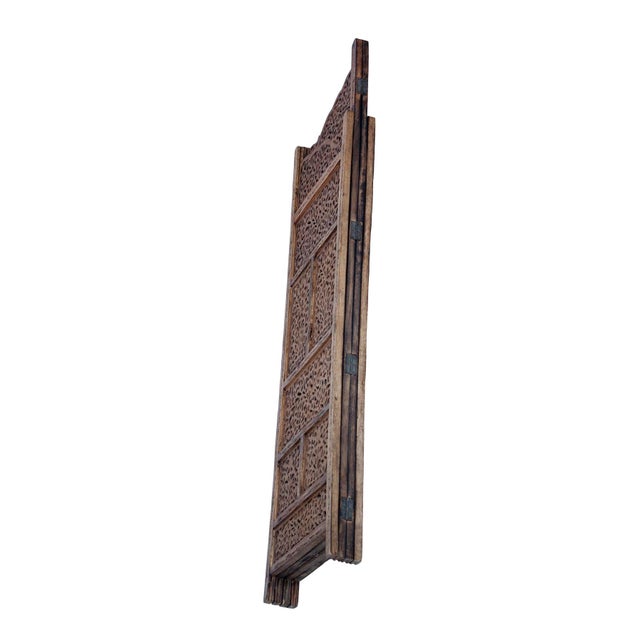 Wood Vintage Handcrafted Wood Screen; Room Divider For Sale - Image 7 of 12