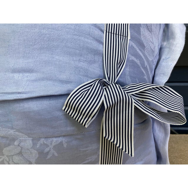 Mary Jane McCarty Designs Fabric Blue & White Flora & Fauna Print Pillow For Sale - Image 4 of 6