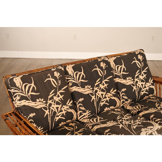 Antique Split Reed Rattan Sofa For Sale - Image 14 of 18
