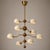 Metal 8 Light Brass Dome Chandelier, Mid Century Tiered Pendant Light, Cream Shade Ceiling Fixture, Sculptural Dining Room Lighting For Sale - Image 7 of 9