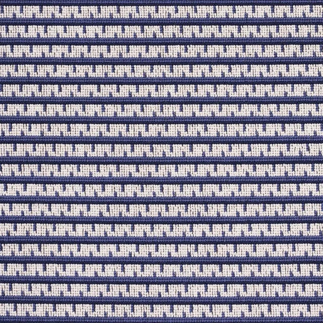 Sample - Schumacher x Stephanie Seal Brown Struktur Epingle Fabric in Lapis For Sale