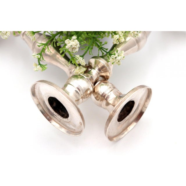 Silver Candlesticks with Turned Stems, Set of 2 For Sale - Image 5 of 8