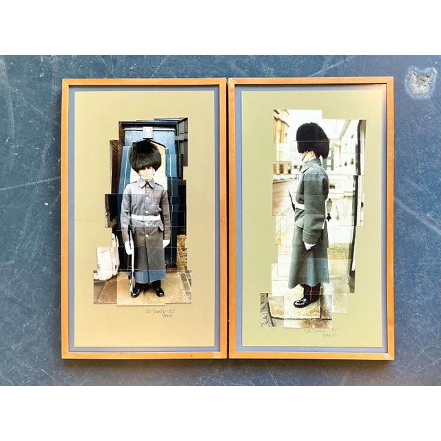 This captivating pair of original 1980s photo collages captures the stoic dignity of the British Guards at St. James's...