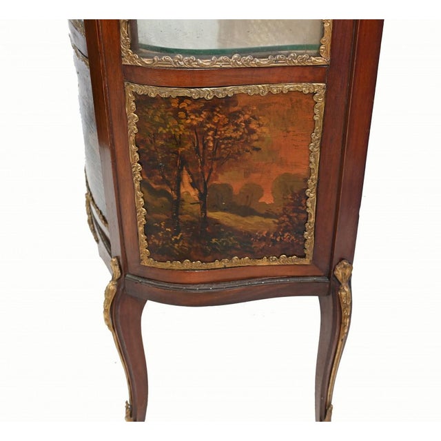 Gold French Vitrine Painted Display Cabinet from Vernis Martin, 1890s For Sale - Image 8 of 10