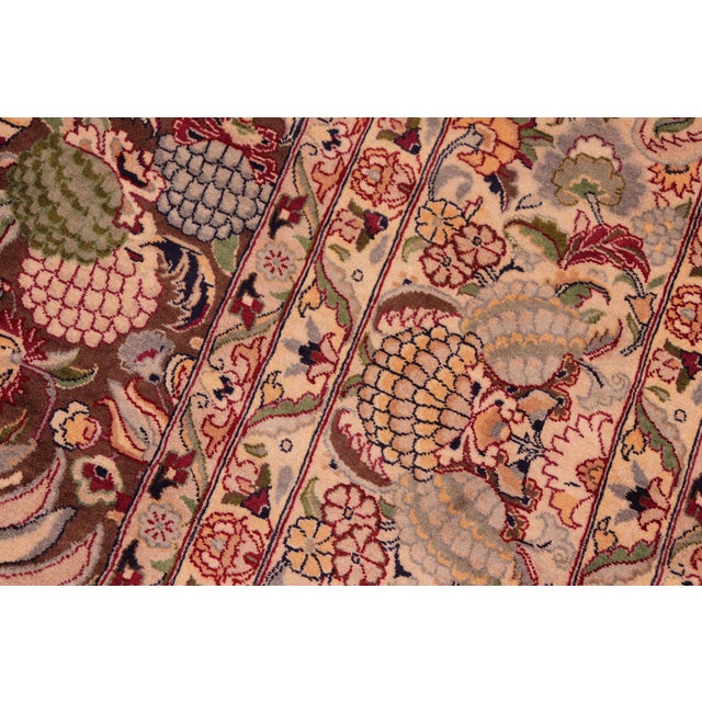 1990s Intricate Shabby Chic 1990's Pak-Persian Brown/Beige Wool Rug - 8'2'' X 10'6'' For Sale - Image 5 of 9