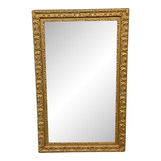 Golden Gilt Wood Wall Mirror For Sale