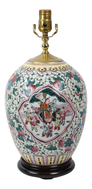 Early 20th Century Famille Rose Jar Table Lamp