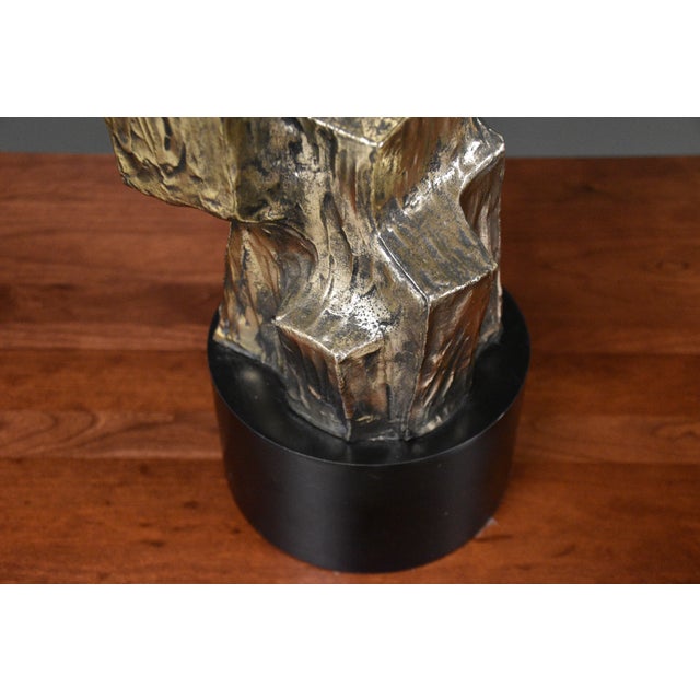1970s 1970s Brutalist Bronze Table Lamp by Richard Barr for Laurel For Sale - Image 5 of 8