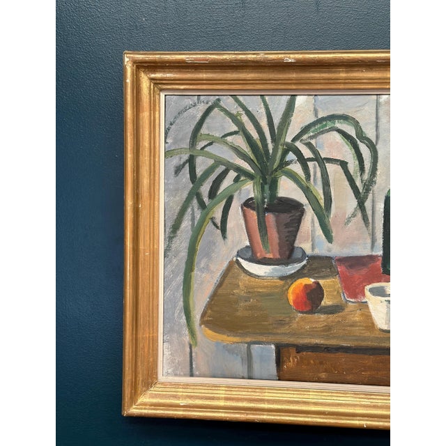 Åke Winnberg, Potted Plant and Green Bottle, 1946, Oil on Canvas, Framed For Sale - Image 4 of 16