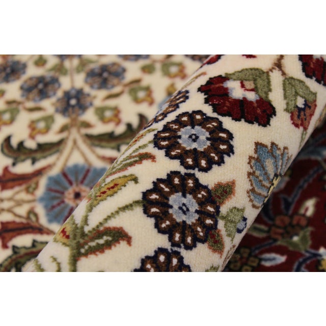 Textile Turkish Antique Hereke Ivory Wool & Silk Rug - 4'0''x6'0'' For Sale - Image 7 of 10