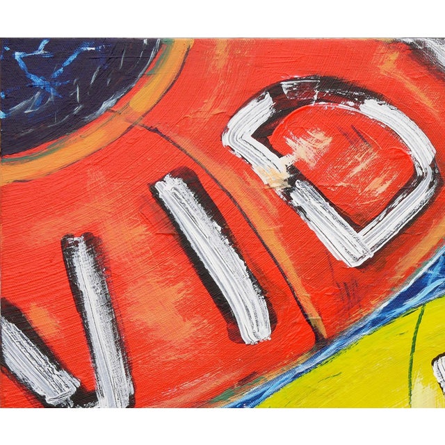 2020s Moisés Villafuerte "Dos Vidas" Blue, Red, and Yellow Contemporary Painting with Texts, 2023 For Sale - Image 5 of 11