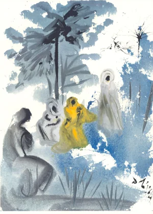 1967 Salvador Dalí Biblia Sacra Lithograph "Familia Ruth Moabitidis" (Ruth's Moabite Family)