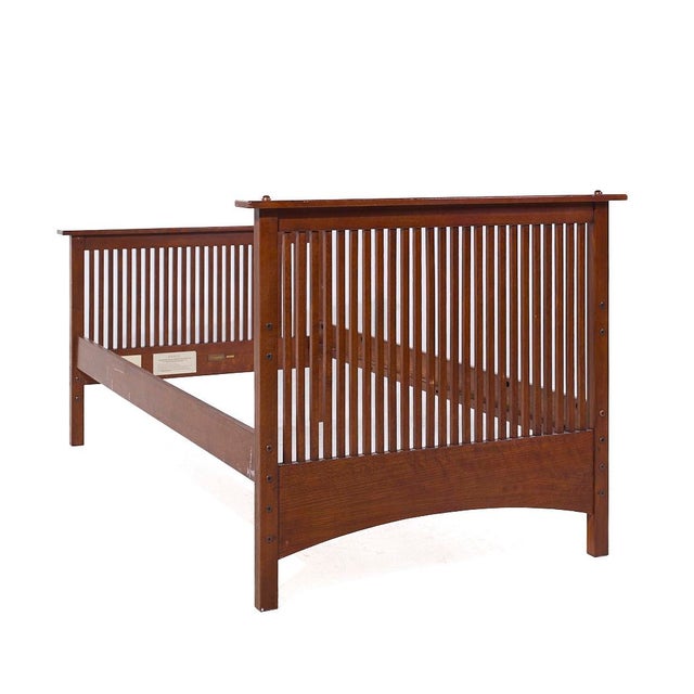 Stickley Mission Oak Twin Bed For Sale In Chicago - Image 6 of 9