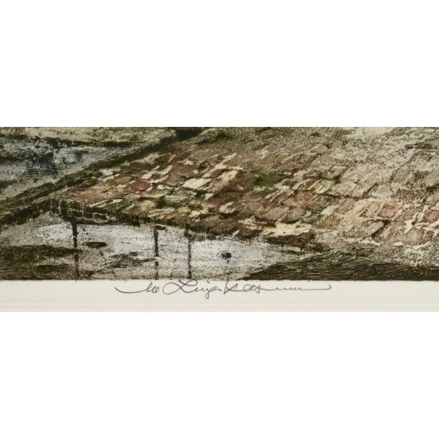 Printmaking Materials Luigi Kasimir Seebenstein Castle Courtyard, Austria, Large Color Etching 1920 Original Print For Sale - Image 7 of 8