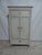 This is a unique Swedish Gustavian style 2 door 1 exterior drawer. it was restored and repainted with Milk Paints "Oyster...
