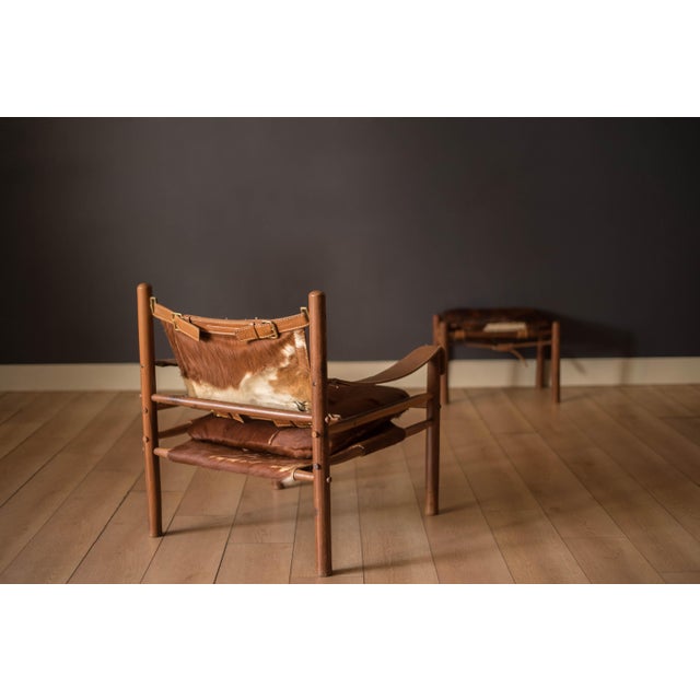 Mid Century Rosewood Sirocco Safari Lounge Chair and Ottoman by Arne Norell For Sale - Image 9 of 18