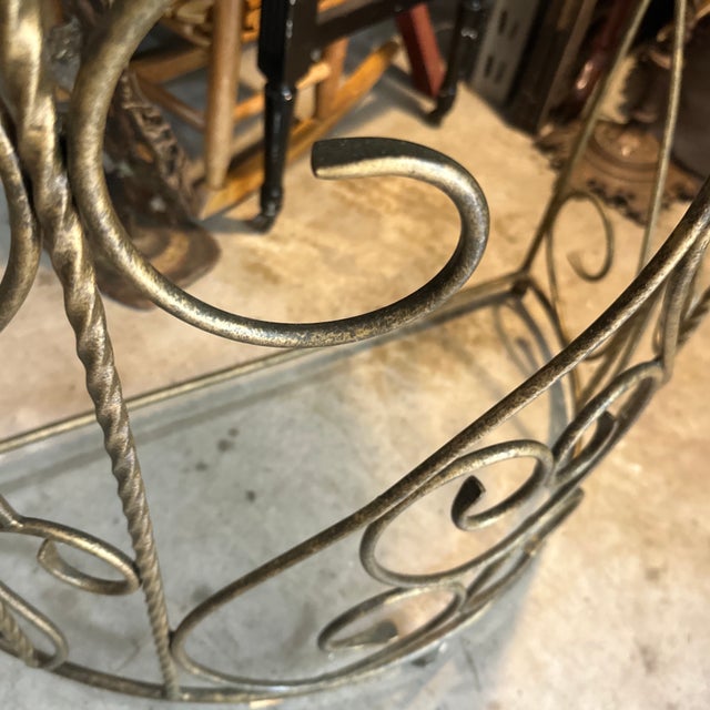 Vintage Metal Demilune Detailed Console Table For Sale - Image 10 of 10