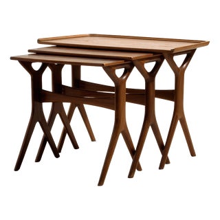 Teak Nesting Tables by Johannes Andersen for CFC Silkeborg, 1960s, Set of 3 For Sale