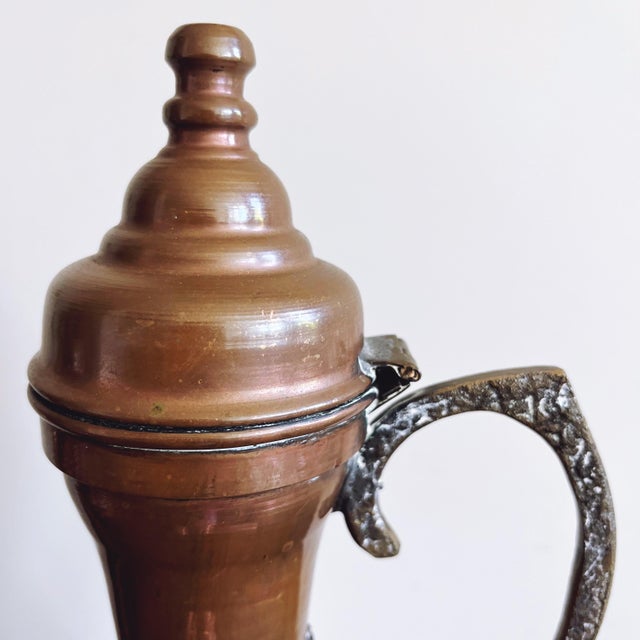 1960s Vintage Moroccan Brass and Copper Dallah For Sale - Image 5 of 6