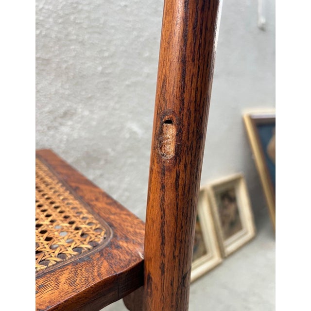 19th Century Eastlake Style Carved Walnut Side Chair With Cane Seat For Sale - Image 13 of 13
